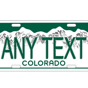 Personalized State License Plate - Colorado  Novelty Plate-Printed Flat, 3 sizes