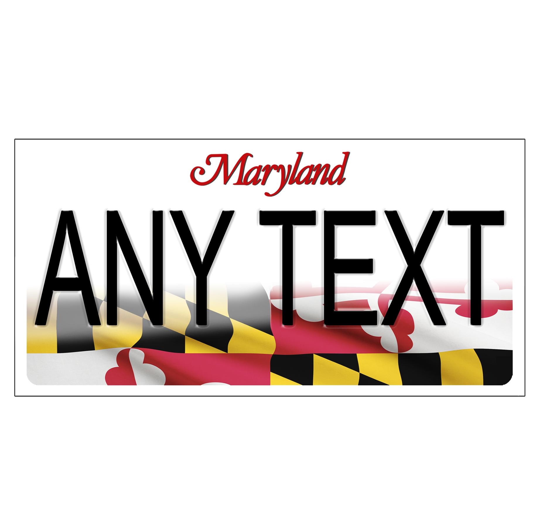 Custom, Full Color Sticker/decal License Plate - Maryland. Sx Designs ...