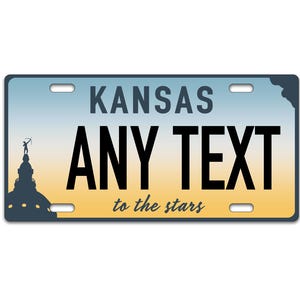 Personalized State License Plate - Kansas 202  Novelty Plate-Printed Flat, 3 sizes