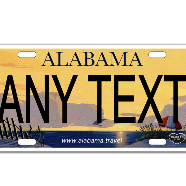Alabama Personalized License Plate Etsy