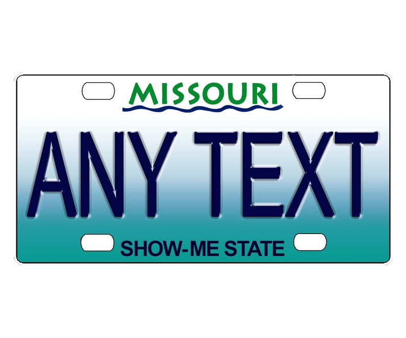 Custom Personalized State License Plate Missouri Novelty Etsy