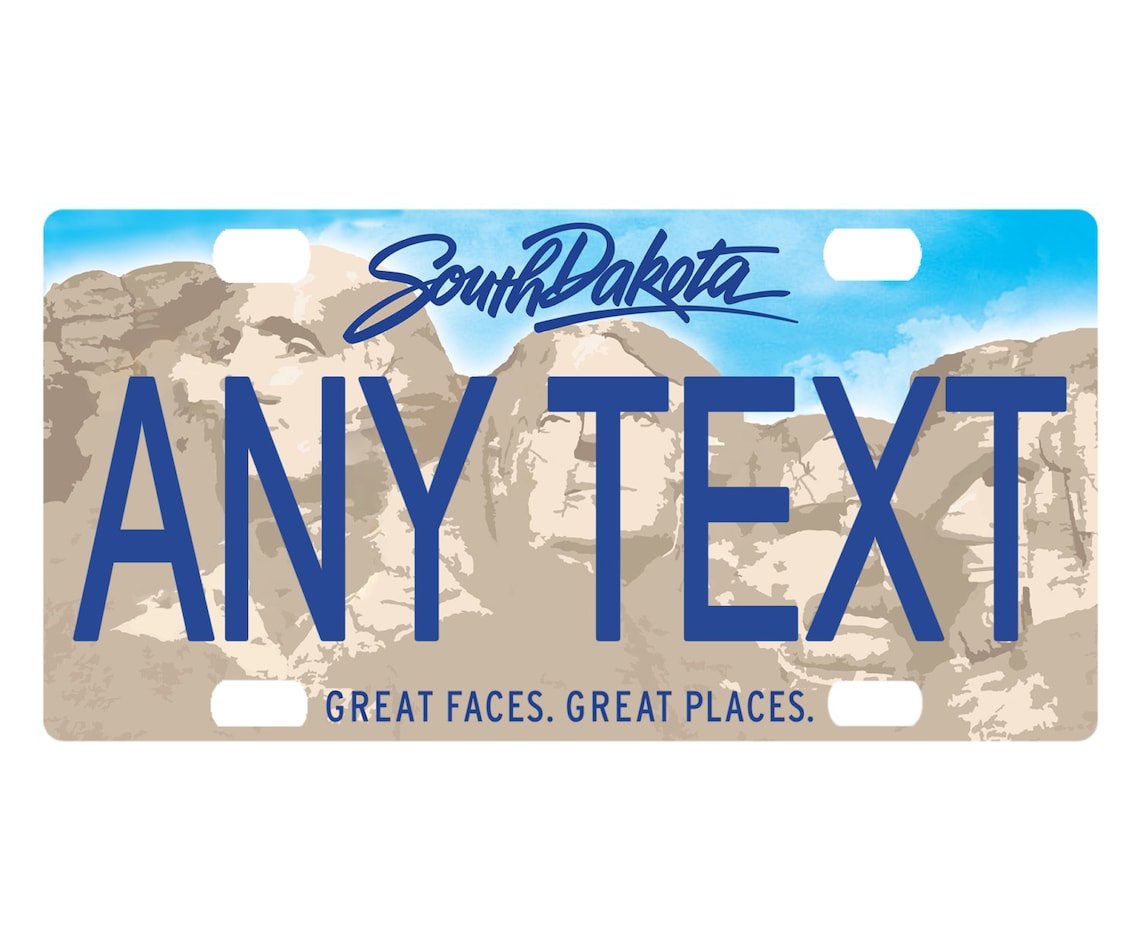 Custom Personalized State License Plate South Dakota 2016 Etsy