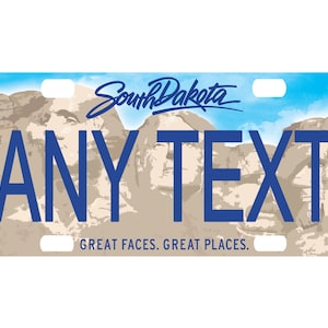 Personalized State License Plate - South Dakota 2016  Novelty Plate-Printed Flat, 3 sizes