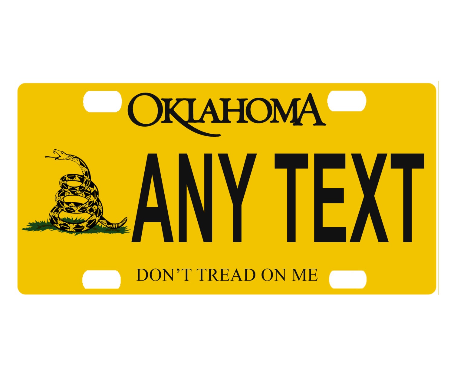 Custom Personalized State License Plate Oklahoma Don't Etsy