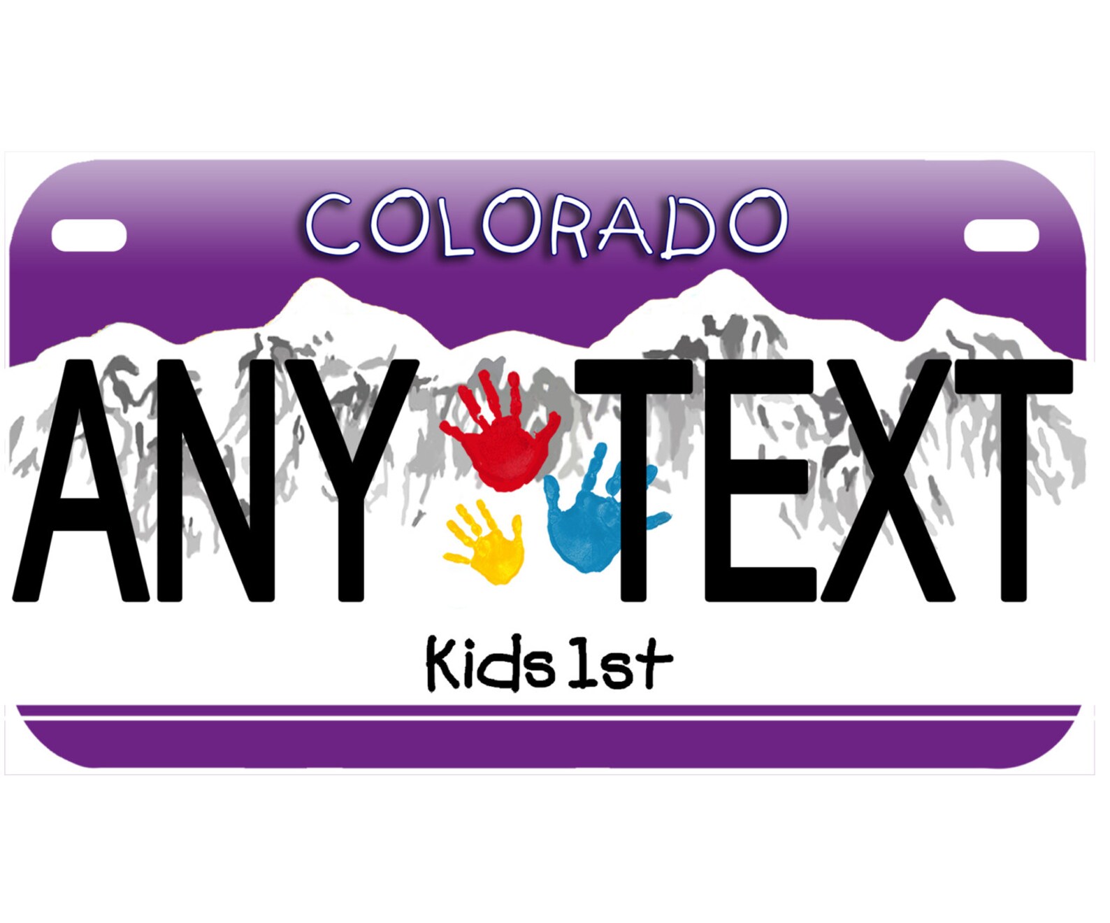 Custom Personalized State License Plate Colorado Kids First Etsy UK