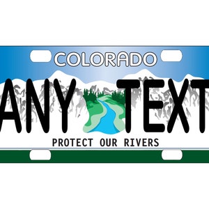 Personalized State License Plate - Colorado Protect Our Rivers  Novelty Plate-Printed Flat, 3 sizes