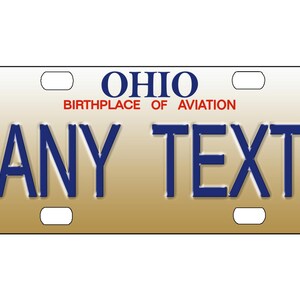 personalized state license plate - Ohio 1997  Novelty Plate-Printed Flat, 3 sizes