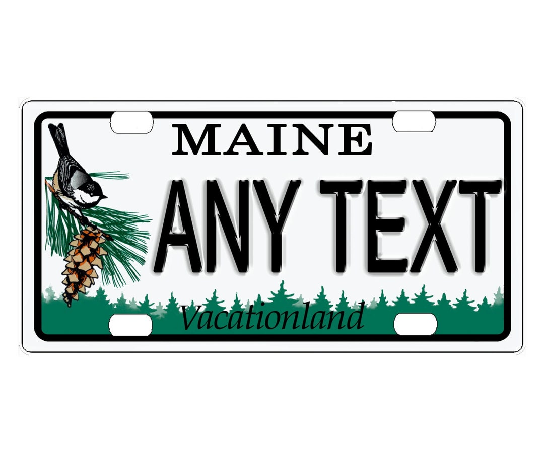 Personalized State License Plate Maine Novelty Plateprinted Flat, 3