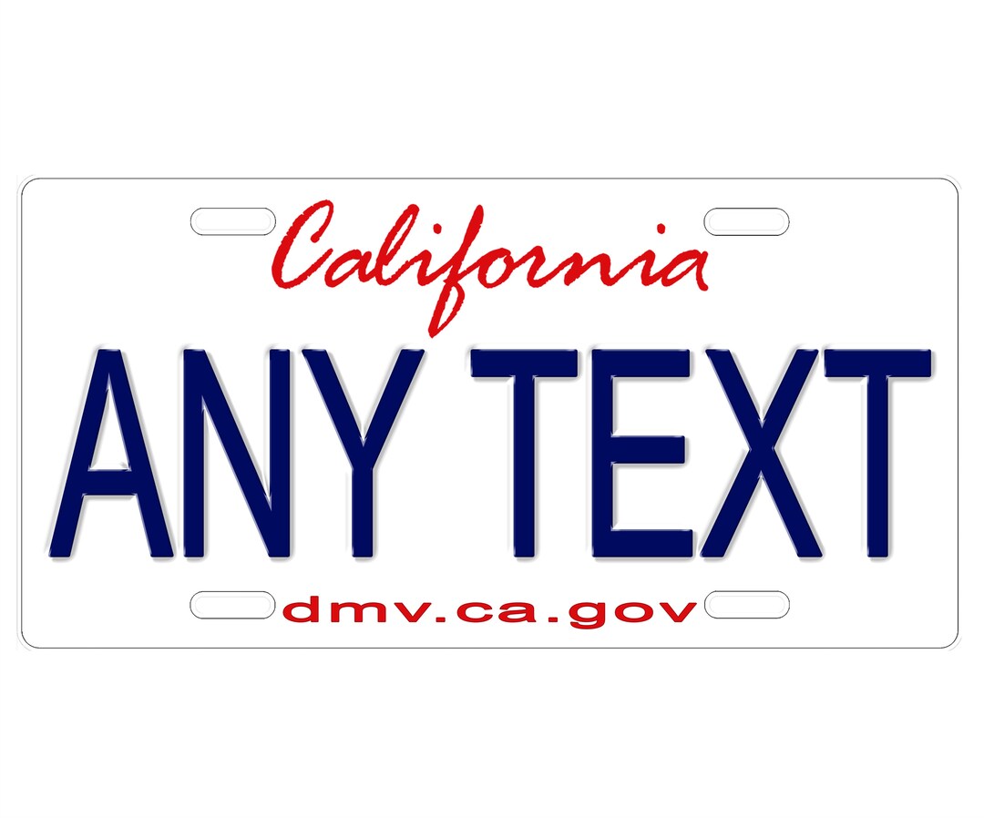 Personalized State License Plate California Novelty Plateprinted Flat, 3 Sizes Etsy