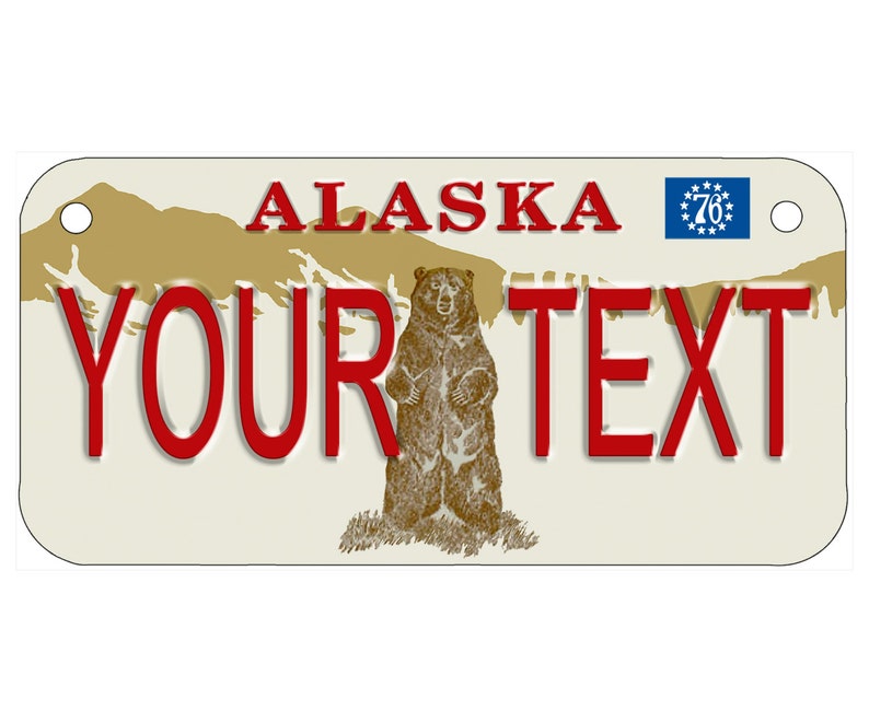 Custom Personalized State License Plate Alaska Grizzly Etsy