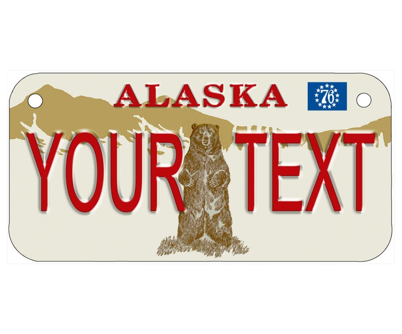 Custom Personalized State License Plate Alaska Grizzly - Etsy