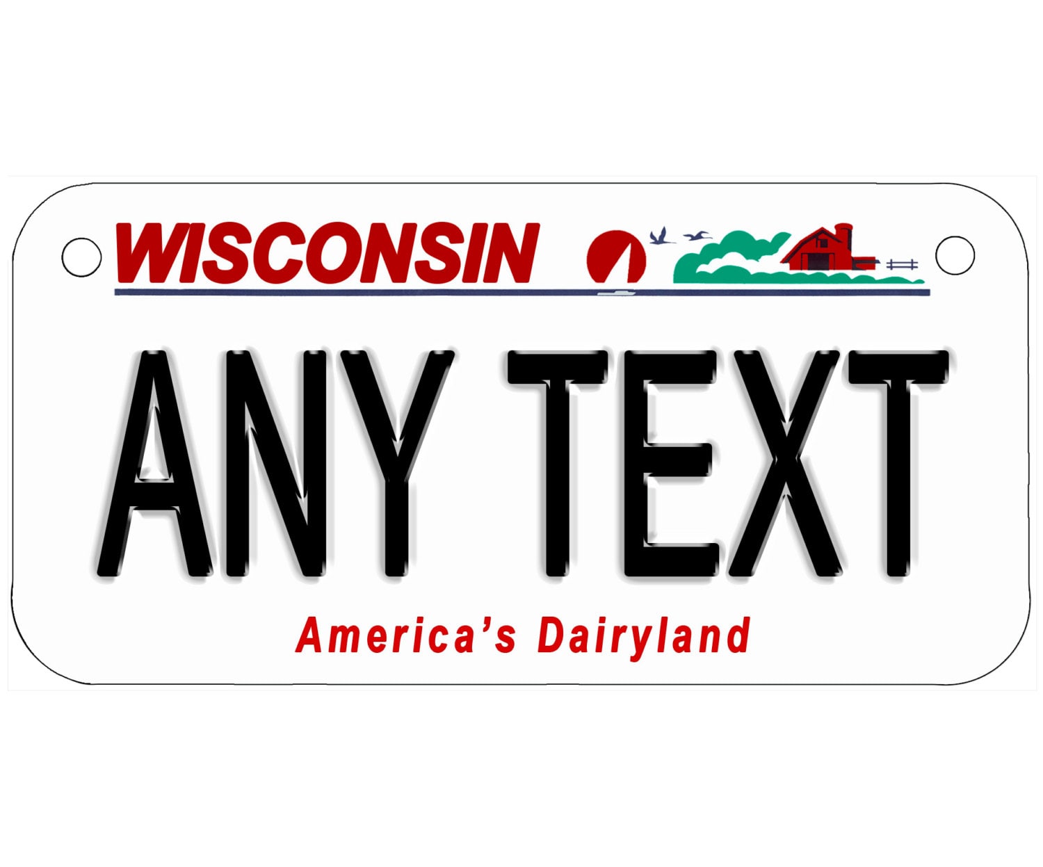 Custom Personalized State License Plate Wisconsin Novelty Etsy
