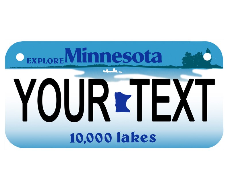 Custom Personalized State License Plate Minnesota Novelty Etsy