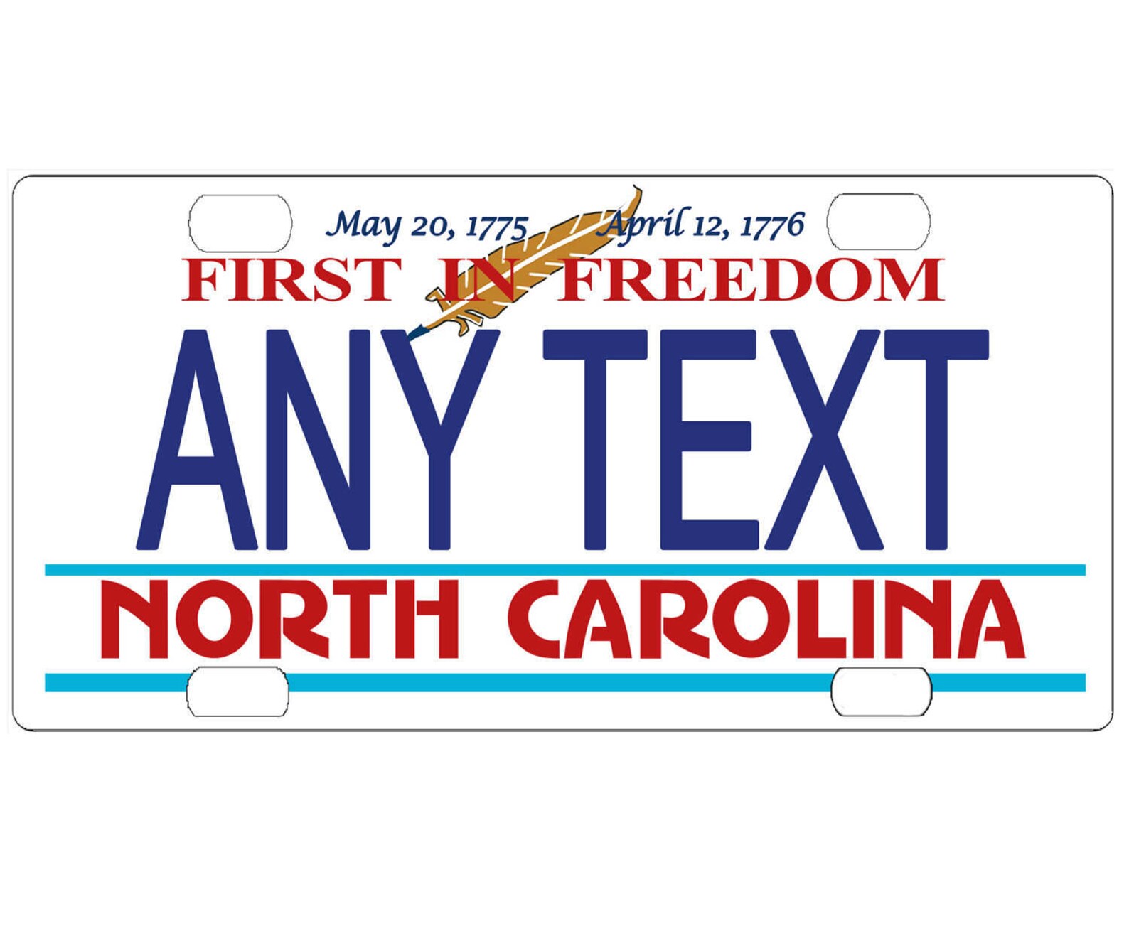 Custom Personalized State License Plate North Carolina Etsy