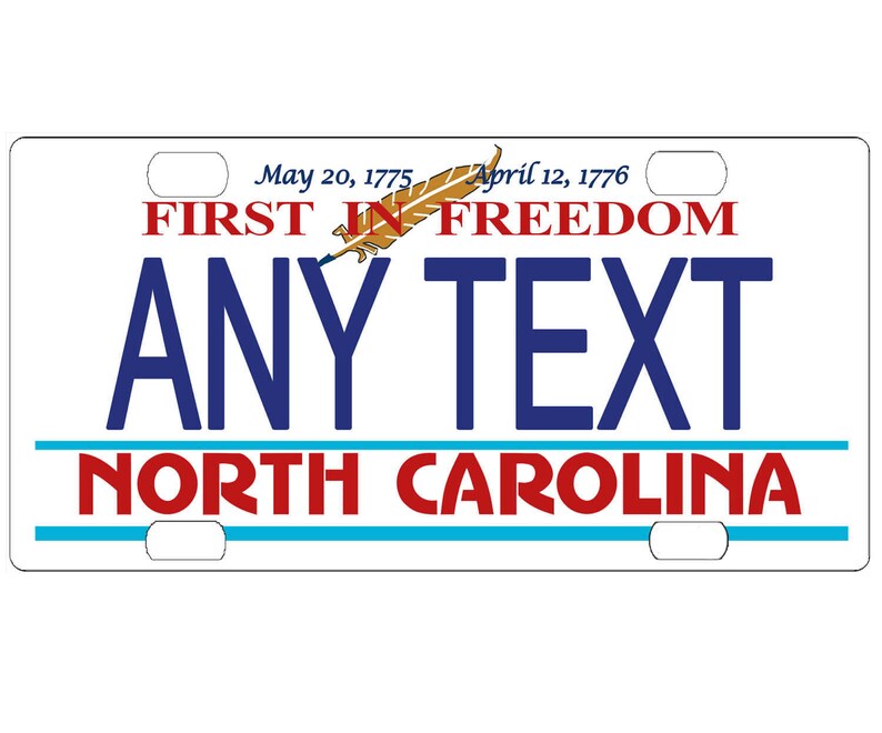 Custom Personalized State License Plate North Carolina Etsy