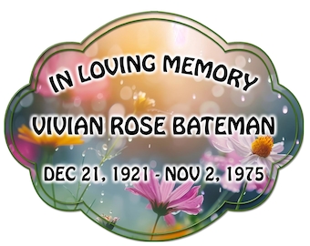 Memory Custom Sticker/Decal, Clear Border. Weather proof-UV Resistant. Premade Design or Your Picture For The Background, Add Your Text,