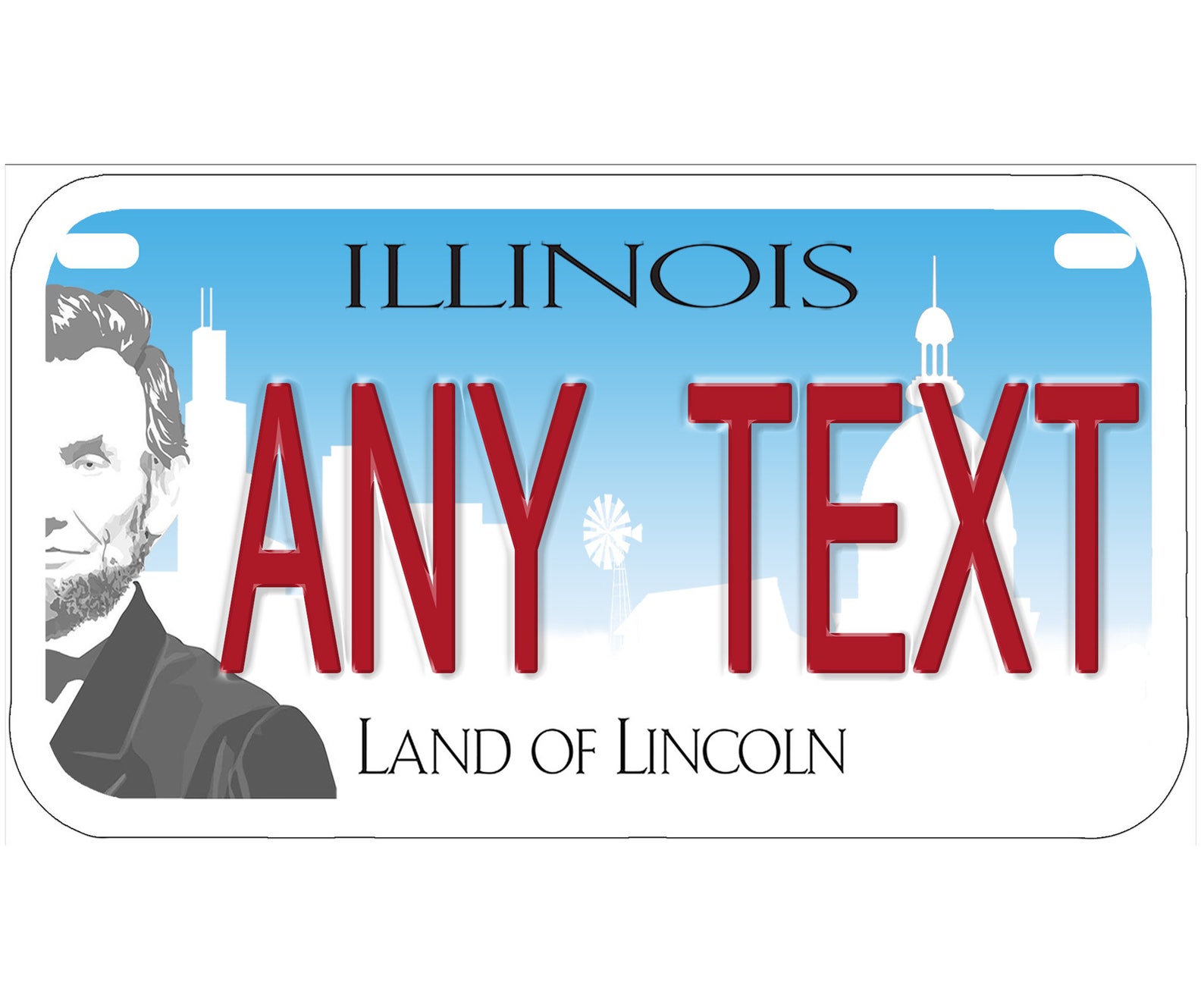 Custom Personalized State License Plate Illinois 2017 | Etsy 