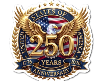 America 250 Stickers/Decals - Set Of 30 In Two Sizes.
