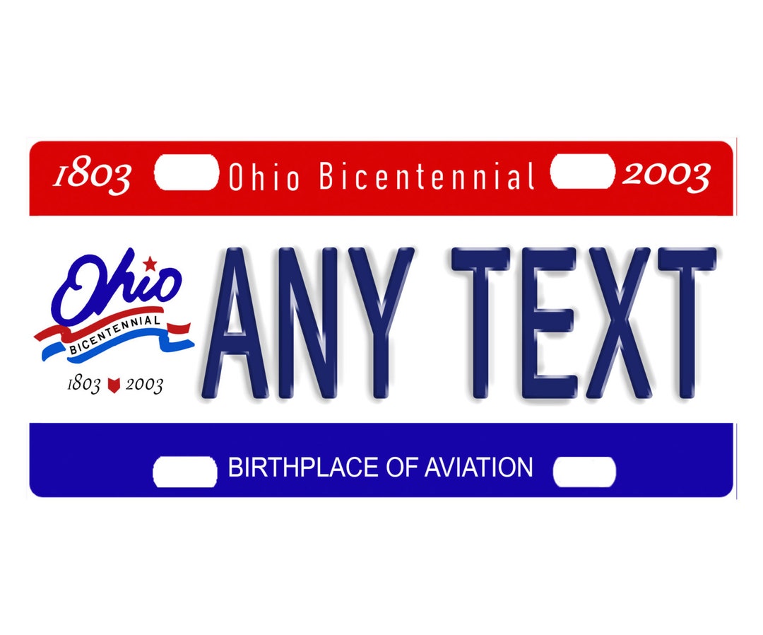 thumbnail image 2 of Personalized Ohio License Plate – Custom Text, 5 Sizes (Mini To Full Size) Free Shipping 2 of 5
