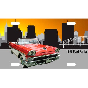 Personalized Standard Size License Plate- 1958 Ford Fairlane - add any text-Free Shipping