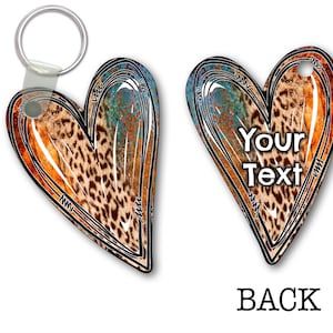 Personalized Heart Key Tag-Heart Design With Your Text-A Design Is Printed On The Front & Back