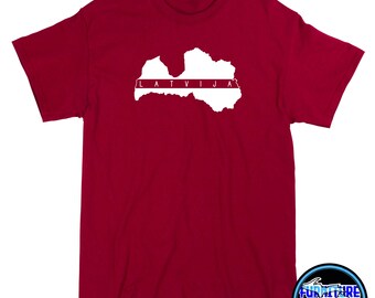Latvija T-Shirt - Latvian Pride Map Tee
