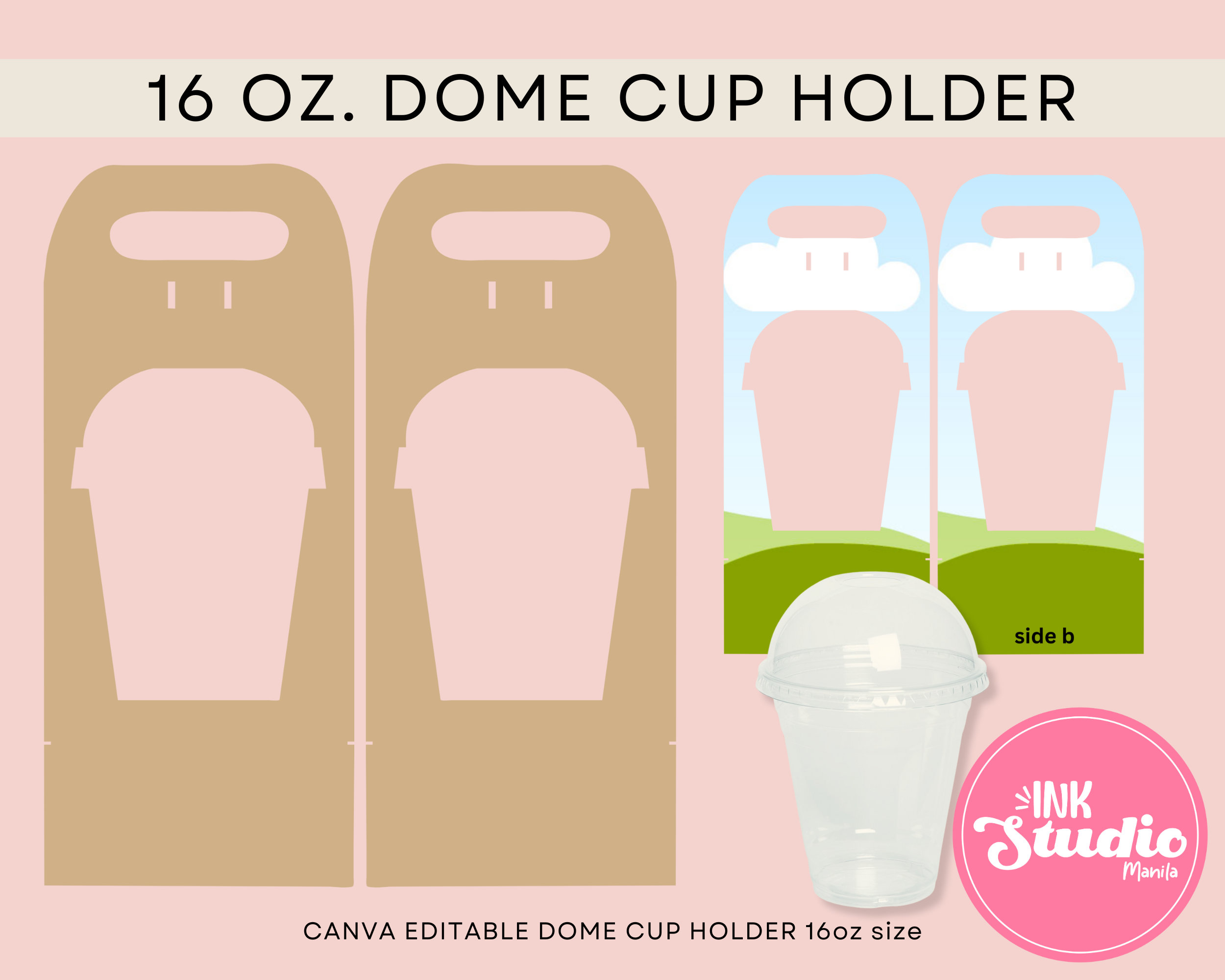 Canva Editable 16 Oz Dome Cup Holder for Candy Souvenirs and Gifts - Etsy