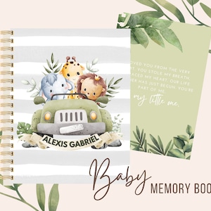 Libro de recuerdos para bebés editable en Canva Pro / Aprecia cada momento precioso / Tema de jungla moderna