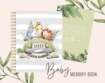 Canva Pro Editable Baby Memory Book | Cherish Every Precious Moment | Modern Jungle Theme
