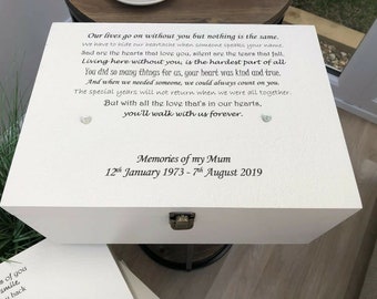 Personalised LARGE Memory Box Loved One ~ MUM ~ Or Any Name ~ Bereavement Loss Personalised LARGE Memory Box Loved One ~ MUM ~ Or Any Name ~ Bereavement Loss