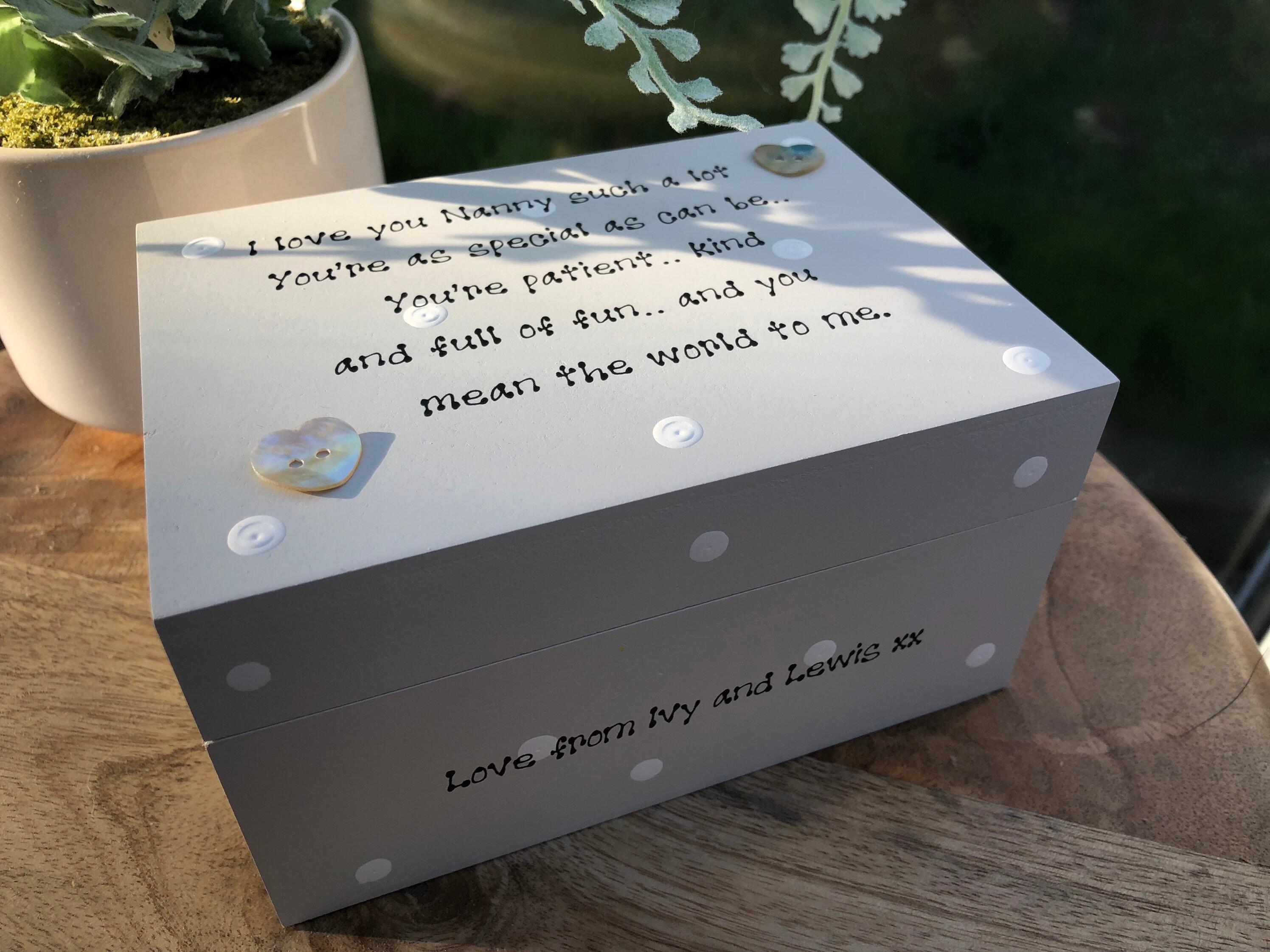 Nanny Nanna Grandma Chic Gift Personalised Granny Gran Nan Jewellery Box