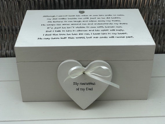 Shabby RUSTIC Chic In Memory Of MUM & DAD Personalised Box ANY NAME Bereavement 