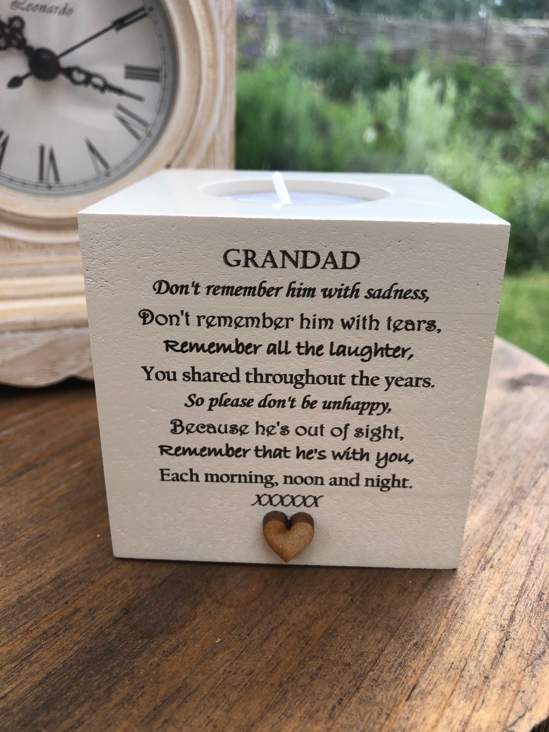 Personalised Candle in Memory of a GRANDAD or Any Loved One Mum Dad