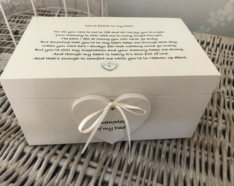 Personalised DAD Memorial Memory Box In Memory of Dad or Husband BEREAVEMENT LOSS~ Dad ~ Mum ~ Grandad  Son or Any Name ~ Bereavement Grief