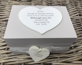 Personalised Memory Keepsake Box. Loss of DAD Daddy Father Parent Or Any name you want. Memory Or Ashes Box. 2 sizes. Memorial Sympathy Loss