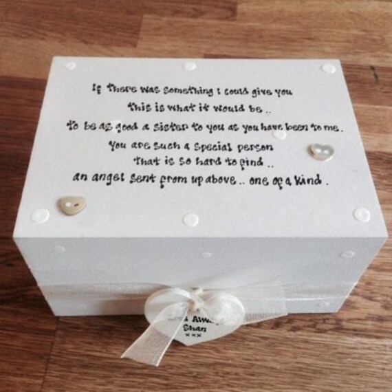 Sister of the Bride Personalised Trinket Box Gift 