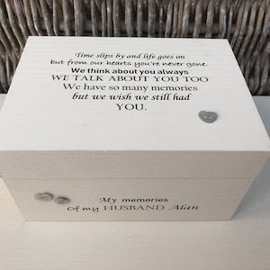 Shabby Chic personalisiertes Geschenk In Erinnerung an einen geliebten EHEMANN ~ FRAU Nanny Nana Nan Gran Nannie irgendeinen Namen .. Memory Box Trauerfall Verlust