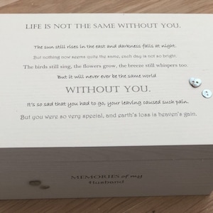 Shabby Chic Style Special Memory Box GRANDAD Sentimental gift Personalised Trinket MEMORY Box BEREAVEMENT in memory of a SON ~ LOSS OF A CHILD or any loved one//any name