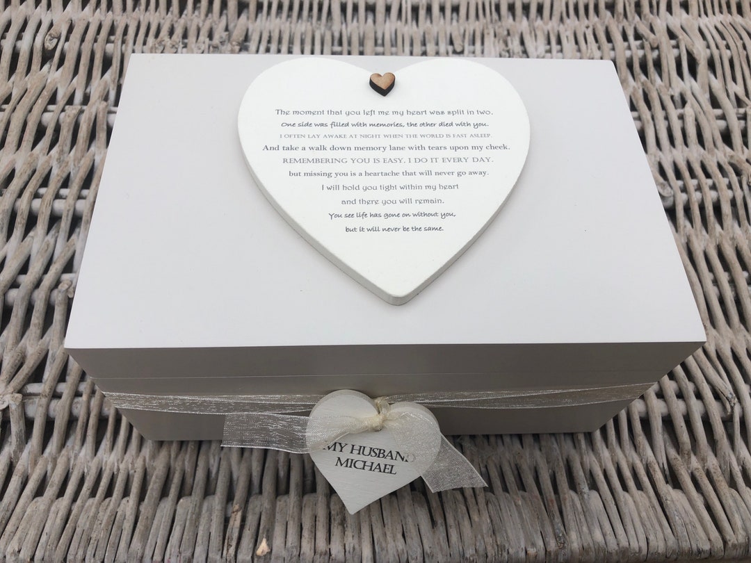 PERSONALISED Shabby Chic Style Memory Box in Memory of HUSBAND Loved ...