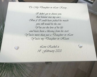 Personalised VERY LARGE Gift ~ Daughter in Law on her Wedding Day ~ BRIDE ~ from Mother of the Groom ~ Sentimental Memory Box ~ Present