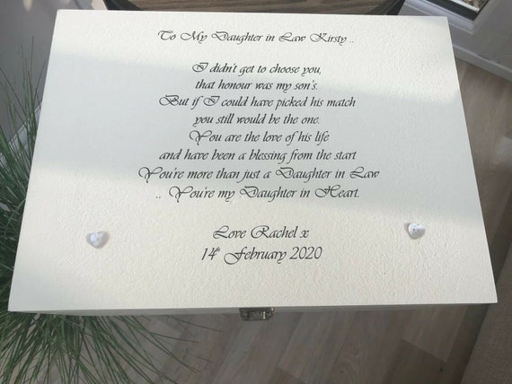 PERSONALISED DAUGHTER IN LAW on Wedding day GIFT Keepsake Memory Box VERY LARGE 