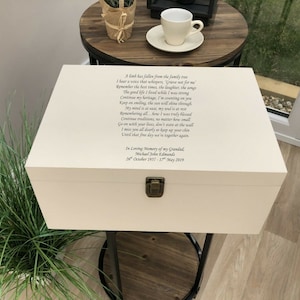 Personalised VERY LARGE Memory Box ~ In Memory of GRANDAD ~ Memorial ~ Husband Daughter ~ Son ~ Dad ~Mum ~ Any Name ~ Bereavement Grief Loss