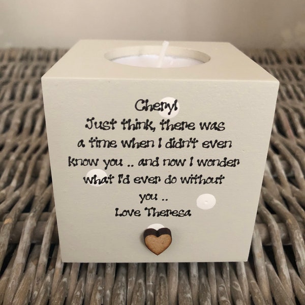 Shabby Personalised Chic  Special Best Friend Candle Gift.. Birthday Present.. any name you would like..