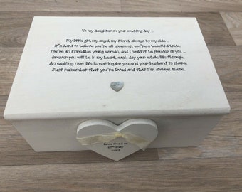 Personalised gift for a DAUGHTER on her Wedding Day from MOTHER Of The BRIDE  ~ Wedding Present from Mum Jewellery Special keepsake Box