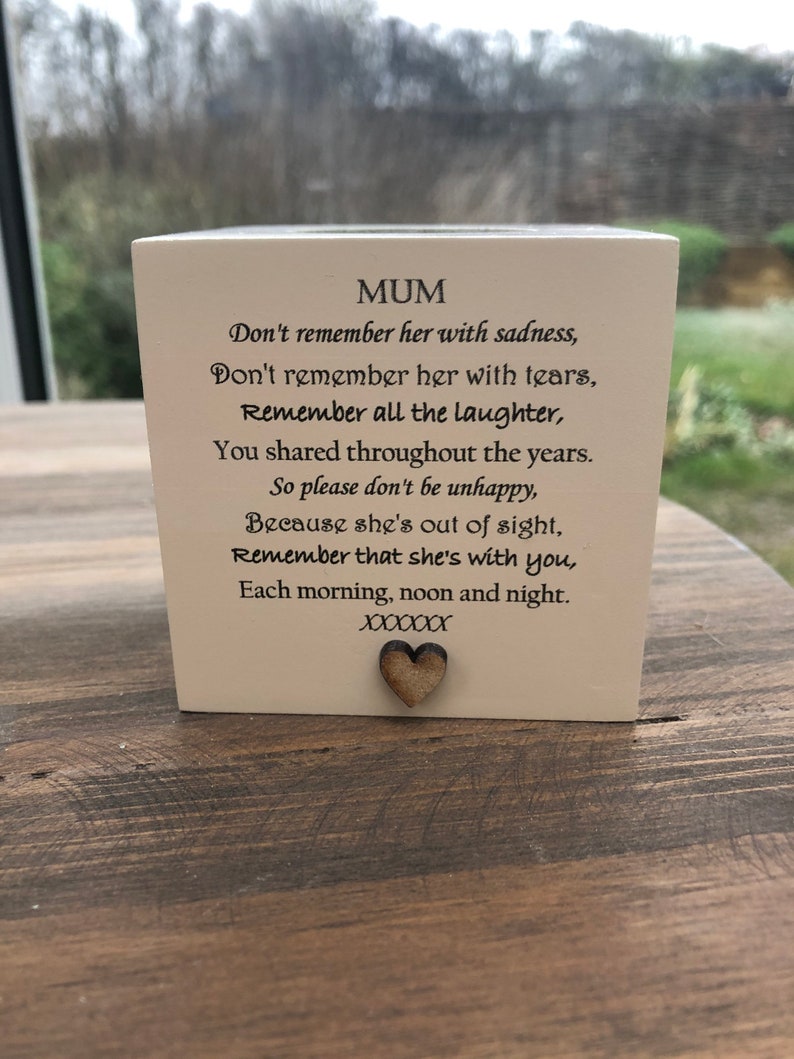 Personalised Candle in Memory of a MUM Mam or Any Loved One Etsy