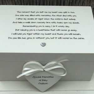 Shabby Personalised Chic Bereavement Memorial Box In Memory Of Loss Of A Baby 