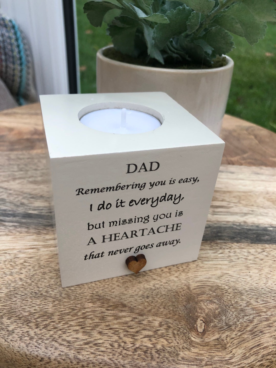 Personalised Candle in Memory of a DAD Daddy Father or Any Loved One