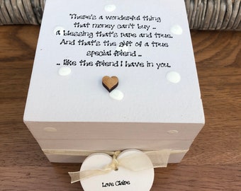Personalised SPECIAL BEST Friend .. friendship.. Any Name. Shabby Chic Style Gift Trinket Keepsake Box Birthday Christmas Present