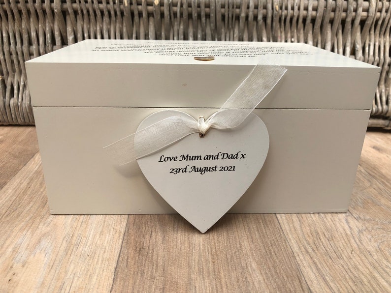 Personalised gift for a DAUGHTER on her Wedding Day from MOTHER & FATHER Of The Bride Present from Mum Jewellery Special keepsake Box image 5