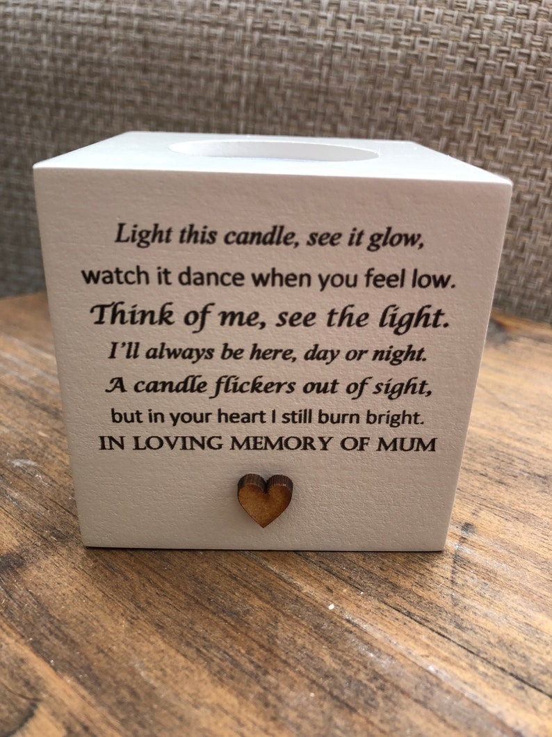 Personalised Candle In memory of a MUM Mom Mam or any loved one Mum Dad Grandad Husband Wife etc Bereavement Sympathy any name. image 1